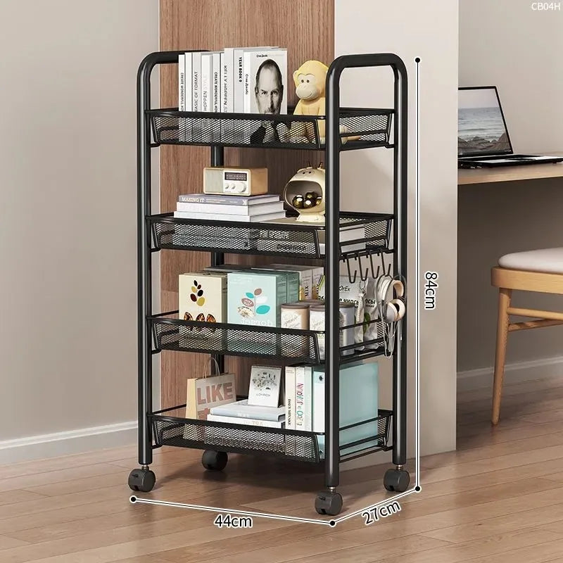 New Home Trolley Storage Rack Living Room Iron Organizer Shelf Multi-Layer Bathroom Storage Multifunctional Cart with Wheels