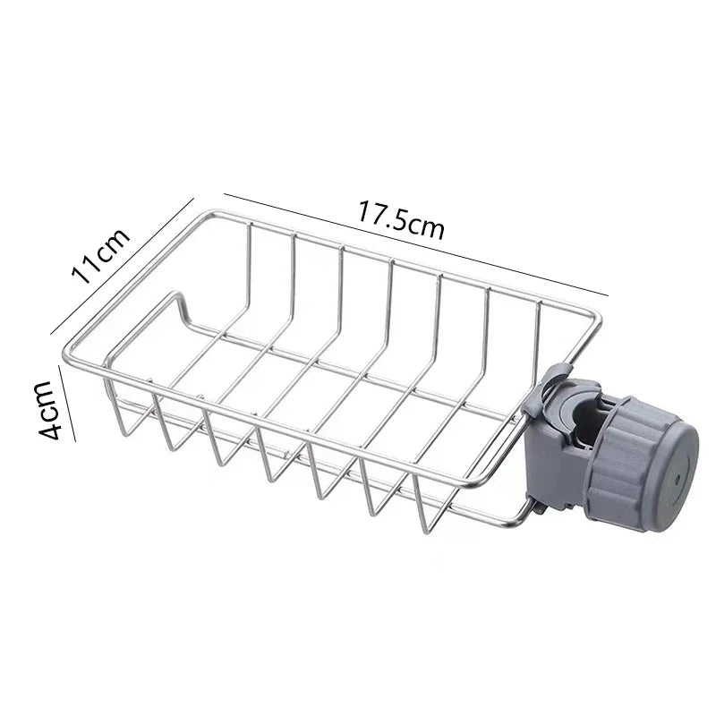 Bathroom Shelves Shower Rack Aluminum Basket For Soap Bathroom Storage Adjustable Kitchen Faucet Sink Rag Holders
