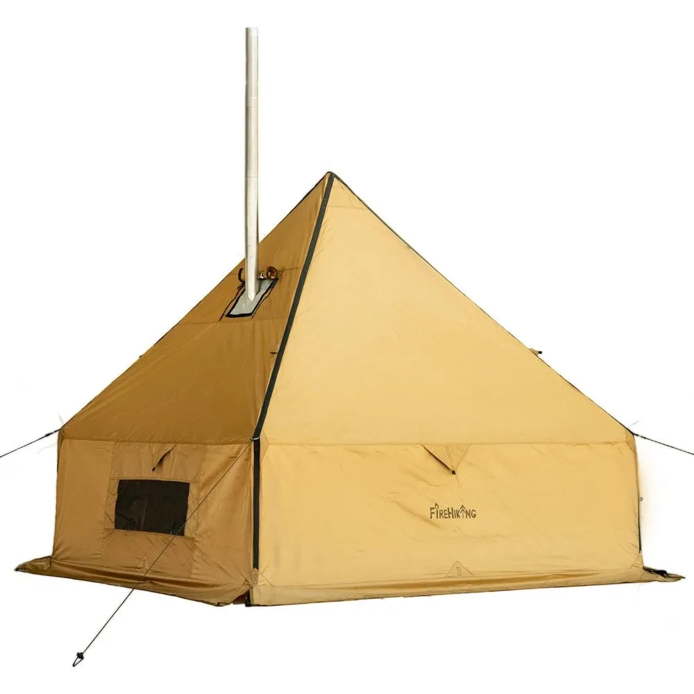 Camping Hot Tent with Stove Jack Yurt Tent Outdoor Wall Tent Teepee Tent with Snow Skirt