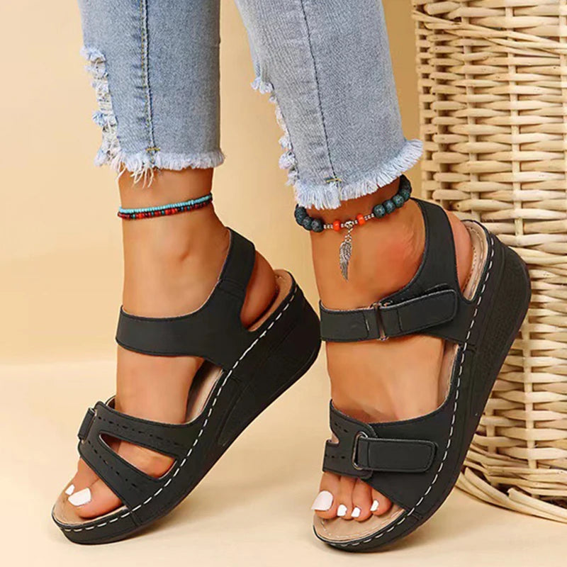 2024 New Sandals Shoes Women Soft Women's Sandals Slip On Open Toe Walking Shoes Slipper Party Footwear Female Zapatillas Muje