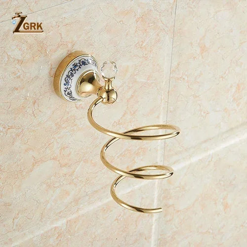 Bathroom Accessories Wall Mounted Paper Holder Toilet Gold Towel Ring Soap Box Cup Holder Luxury Ceramic Bathroom Hardware Set