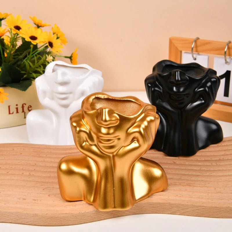 Human Ceramic Vase Human Vase Art Vase Scandinavian Home Decoration Ceramic Vase Tabletop Art Statue