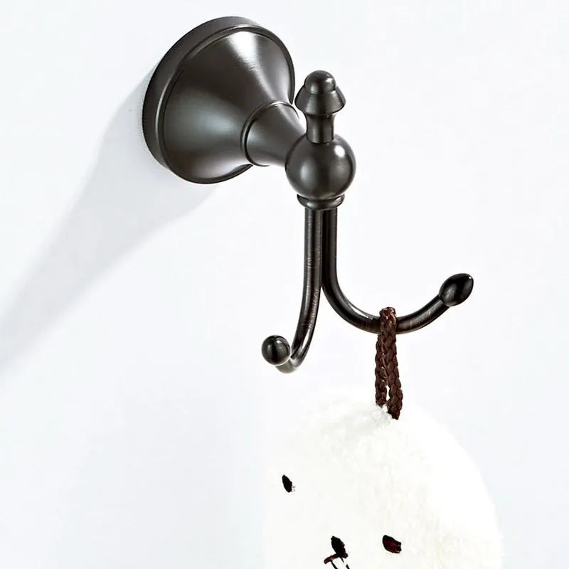 Black Brass Bathroom Accessories Hardware Set Towel Bar Rail Rack Toilet Paper Holder Toilet Brush Shower Soap Dish Holder