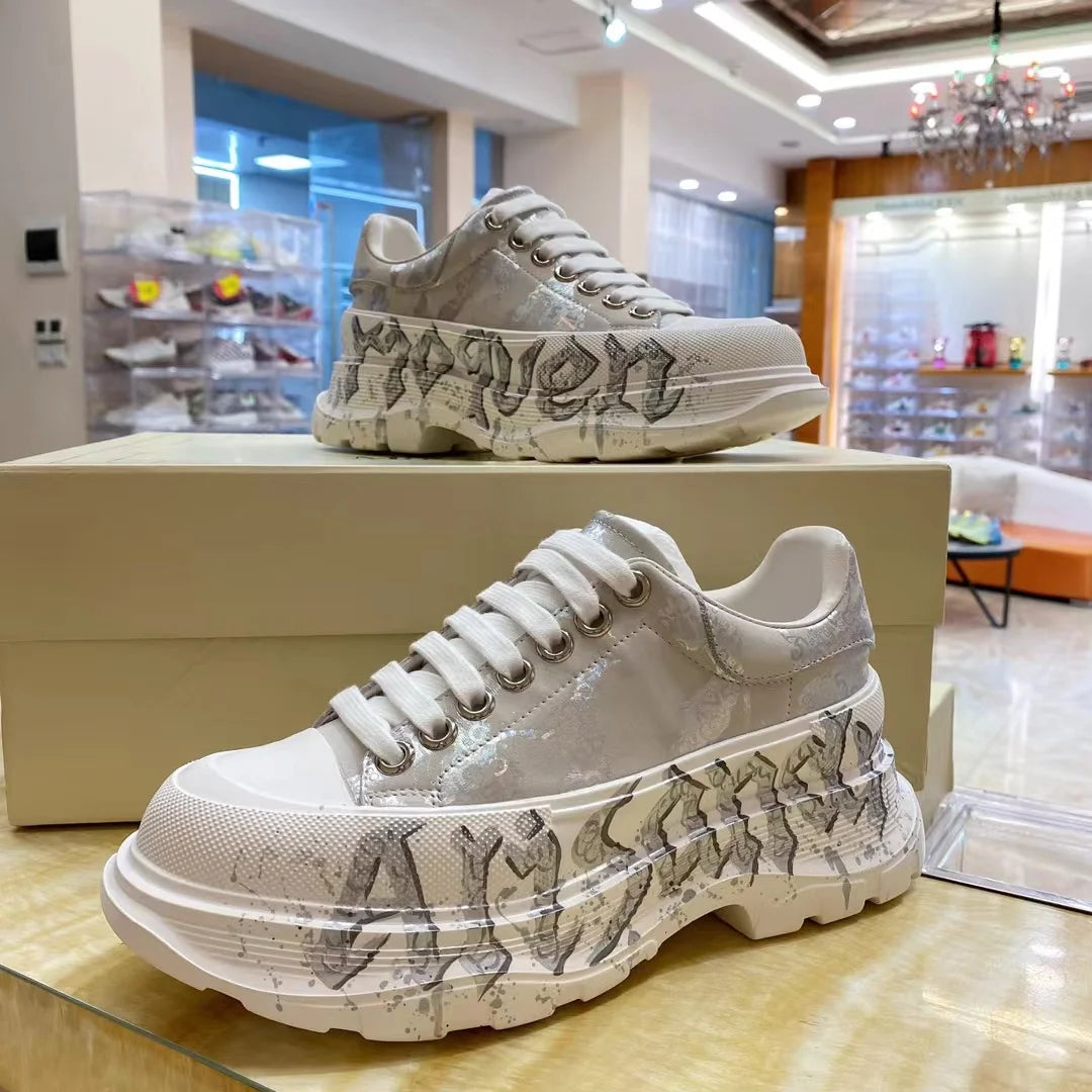 Handcrafted Leather Casual Sneakers Man Platform Trainers Unisex Originality Flat Loafers Men's Footwear