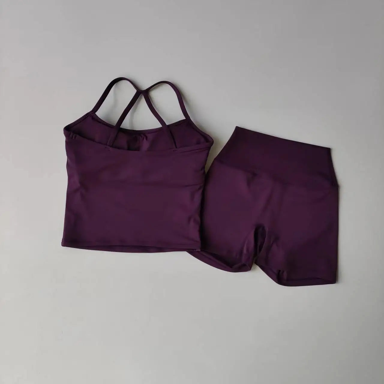 Fitness Gym Set Women 2 Piece Sets Halter Neck Tank Tops High Waist Scrunch Seamless Shorts Sport Suit Sportswear Workout Set