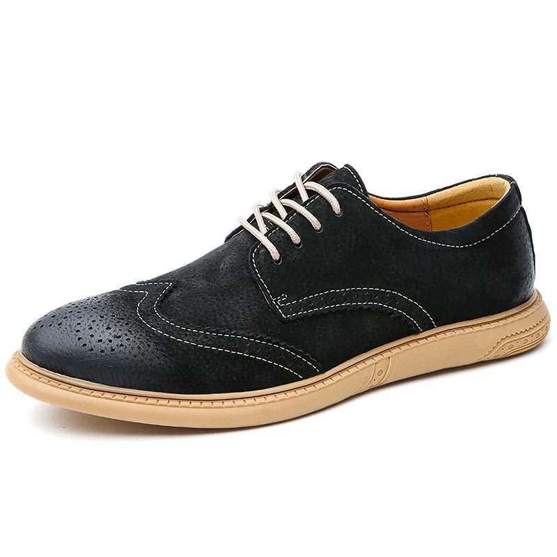 Spring Autumn Mens Brogue Shoes British Casual Business Formal Dress Footwear Classic Man Casual Leather Shoes Mens Leather Shoe