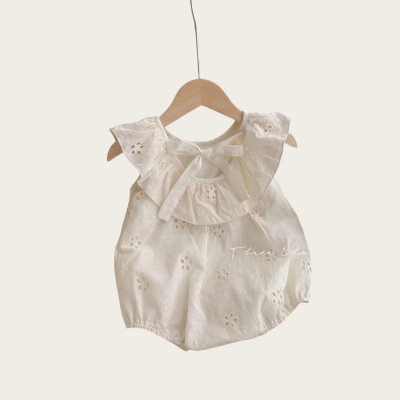 0 - 3 Y Baby Girl Clothing Super Cute Baby Clothes Baby Girls' Cotton Romper with Hollow Out Flowers Soft and Adorable