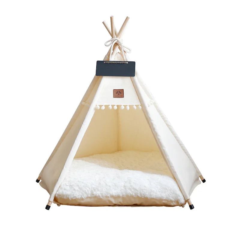 Pet Dog Cat House Bed with Thick Cushion for Cats Medium and Small Dogs Puppy Deep Sleeping Indoor Soft Canvas Pet Supplies