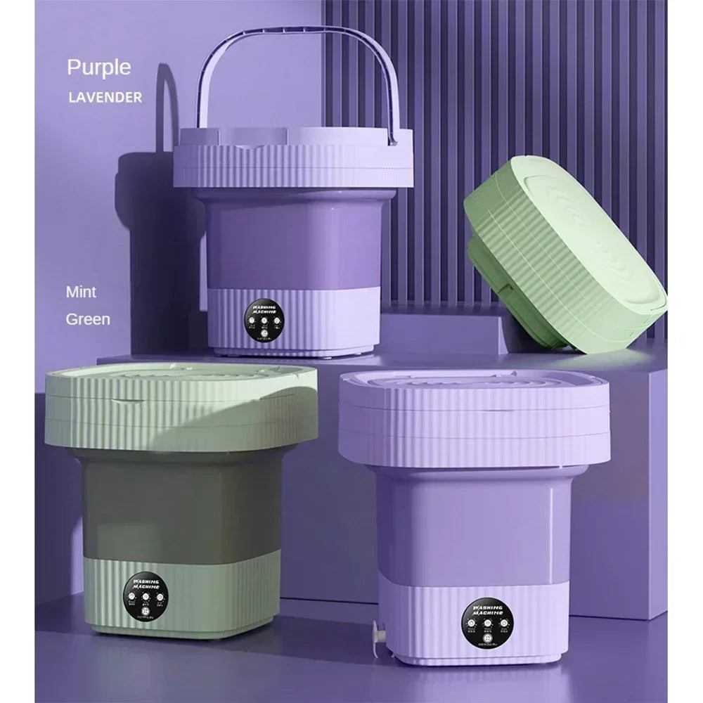 11L Blue light Portable Washing Machine Underwear with Dryer Bucket Socks Clothes Washer Camping Folding Mini Washing Machine