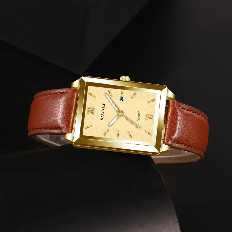 2023 Top Brand Luxury Watches for Men Fashion Quartz Wristwatch Square Gold Man Business Clock Mens Watches Relogio Masculino