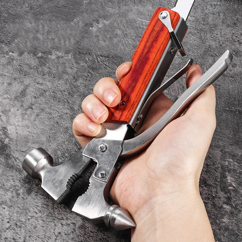 Camping Gear Multitool,Survival Gear for Outdoor Hunting Hiking, Emergency Escape Tool with Axe,Hammer,Plier,Knife,Bottle Opener