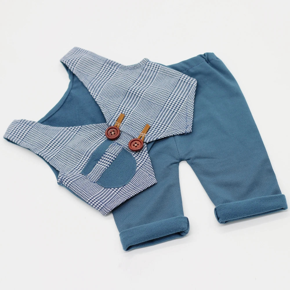 Newborn Boy Fabric Overall Baby Photoshoot Outfit Newborn Boy Clothes Baby Props for Photography Infant Shooting Accessories