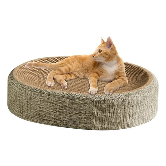 16.14x12.2x3.93 Sturdy Pet Sleeping Mat For Indoor Cat Bed 2 in 1 Scratcher Mat Cat Bed Oval Cat Scratcher Pad