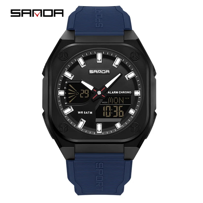 Men Sports Watches 2025 Top Brand Luxury Men Digital Quartz Wrist Watches For Male Clock Dual Display Multifunction Wristwatch