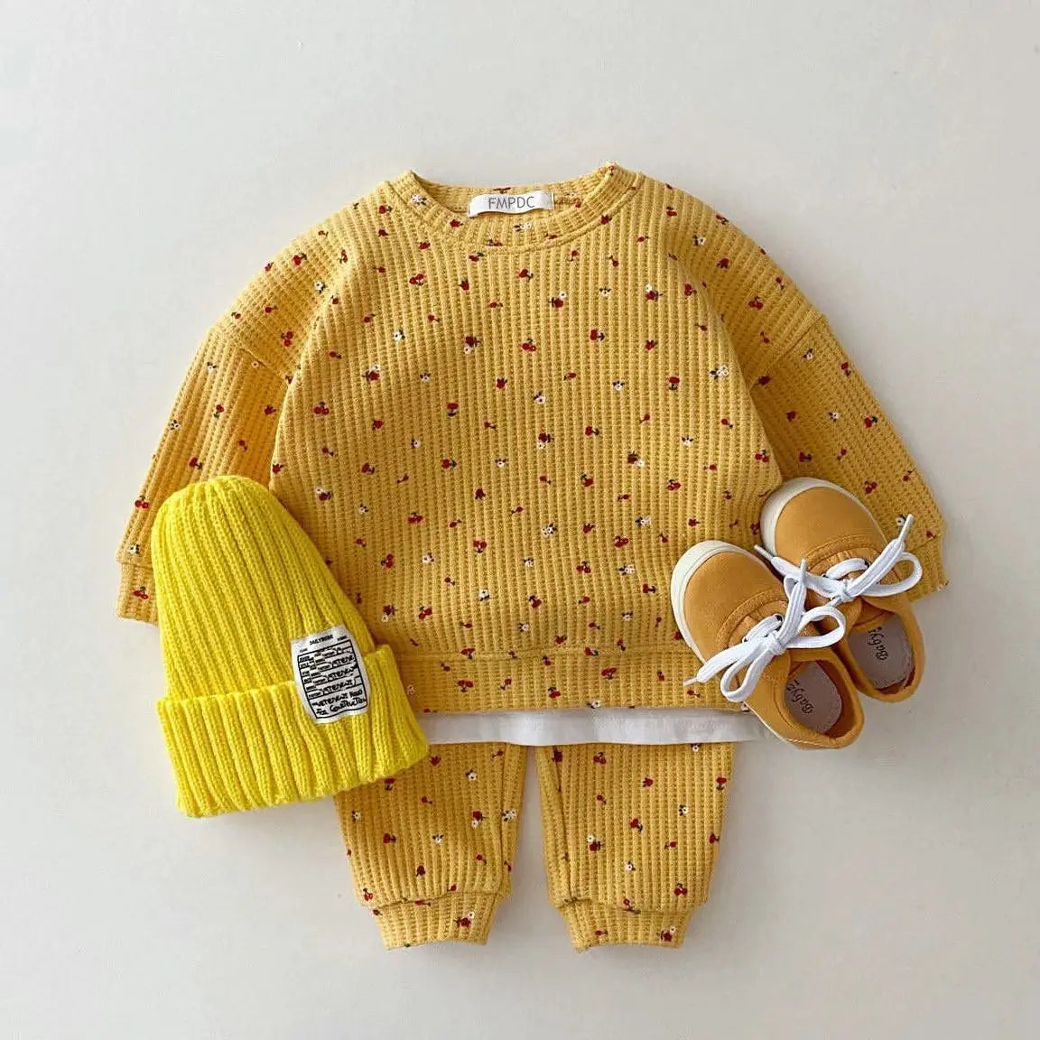 Baby Clothes Girl Autumn Newborn Sets Round Neck Fruit Cherry Print Long Sleeve Pants 2PCS Infant Suit Toddler Children Clothing