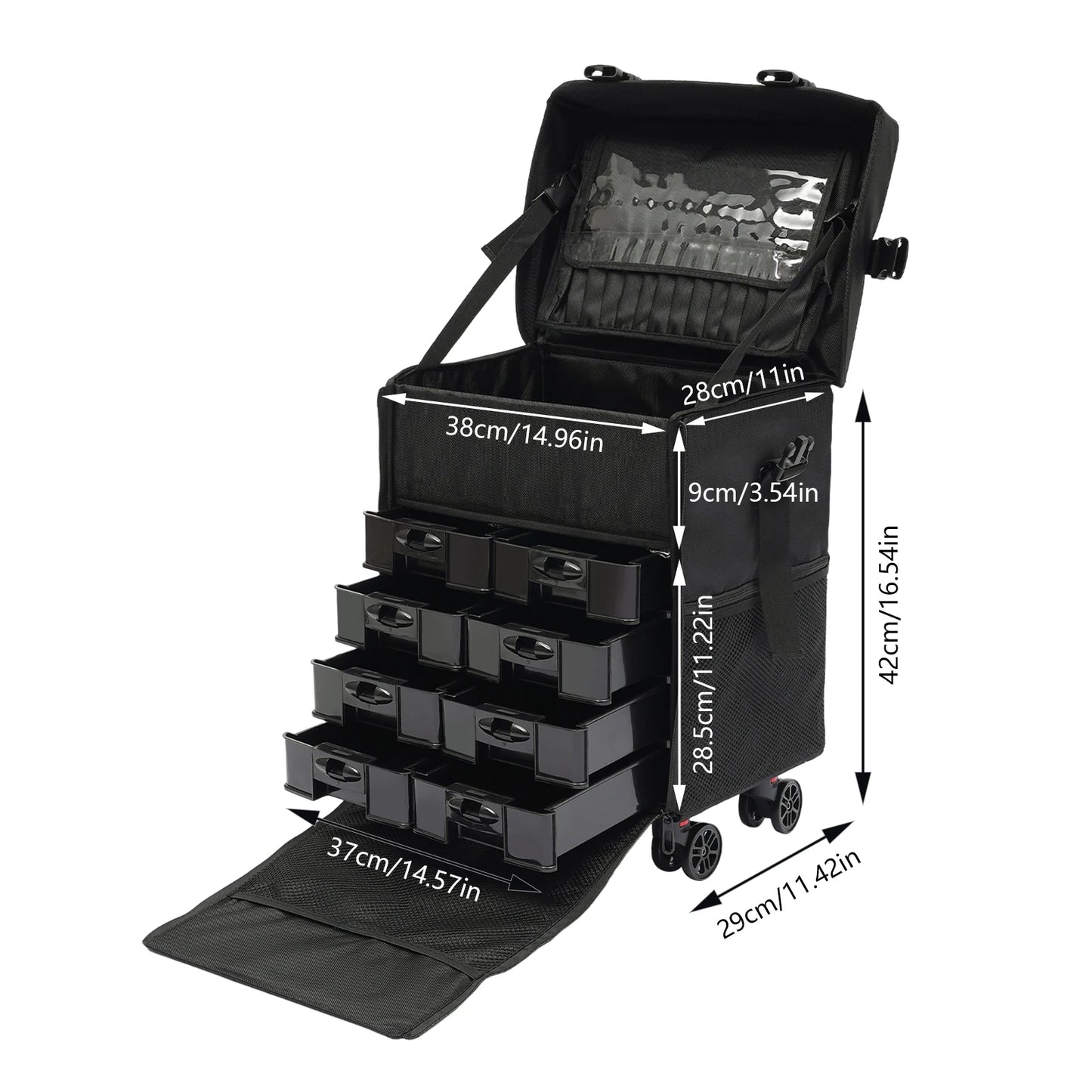 Rolling Makeup Case, Cosmetic Case Trolley, Make Up Suitcase Cosmetic Trolley, Makeup Suitcase with Wheels