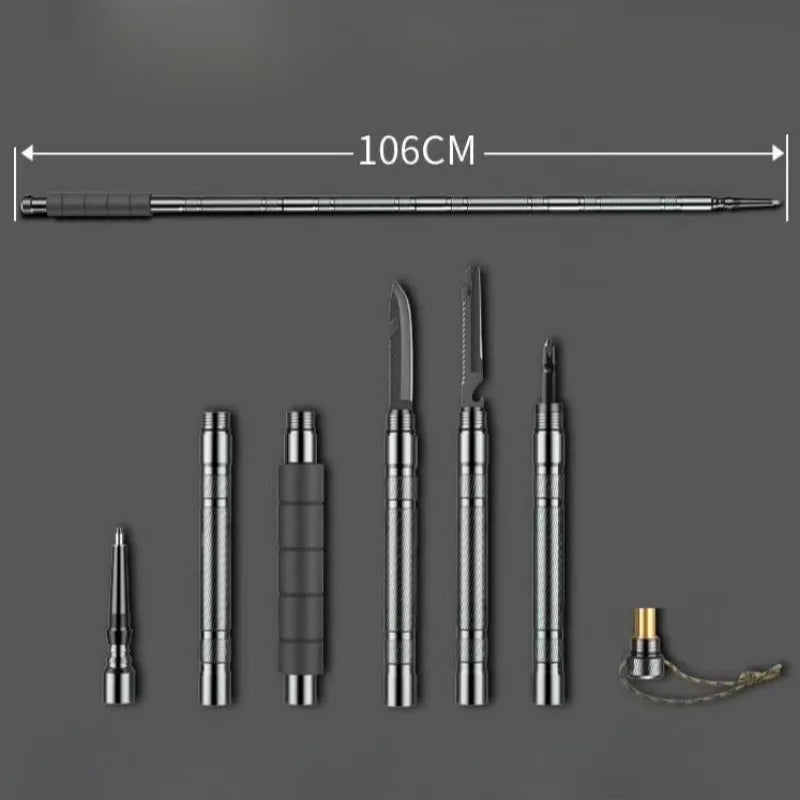 Aluminium Alloy Professional Walking Sticks Multi-purpose Mountain Climbing Walking Sticks Portable Detachable Camping Supplies