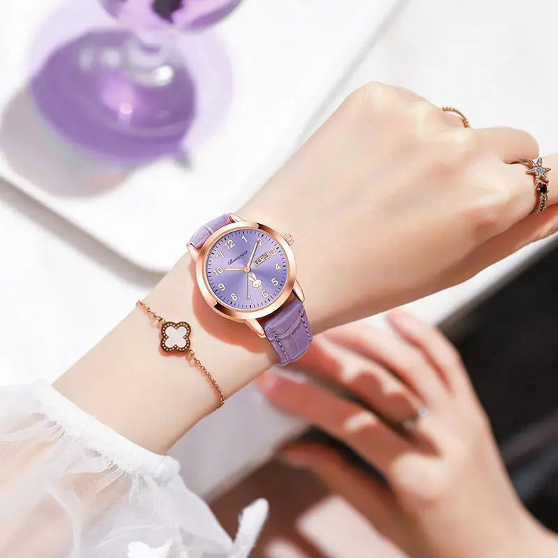 Girls' Rabbit Luminous Watch – Waterproof Cute Wristwatch for Teens, Women’s Casual Quartz Watch