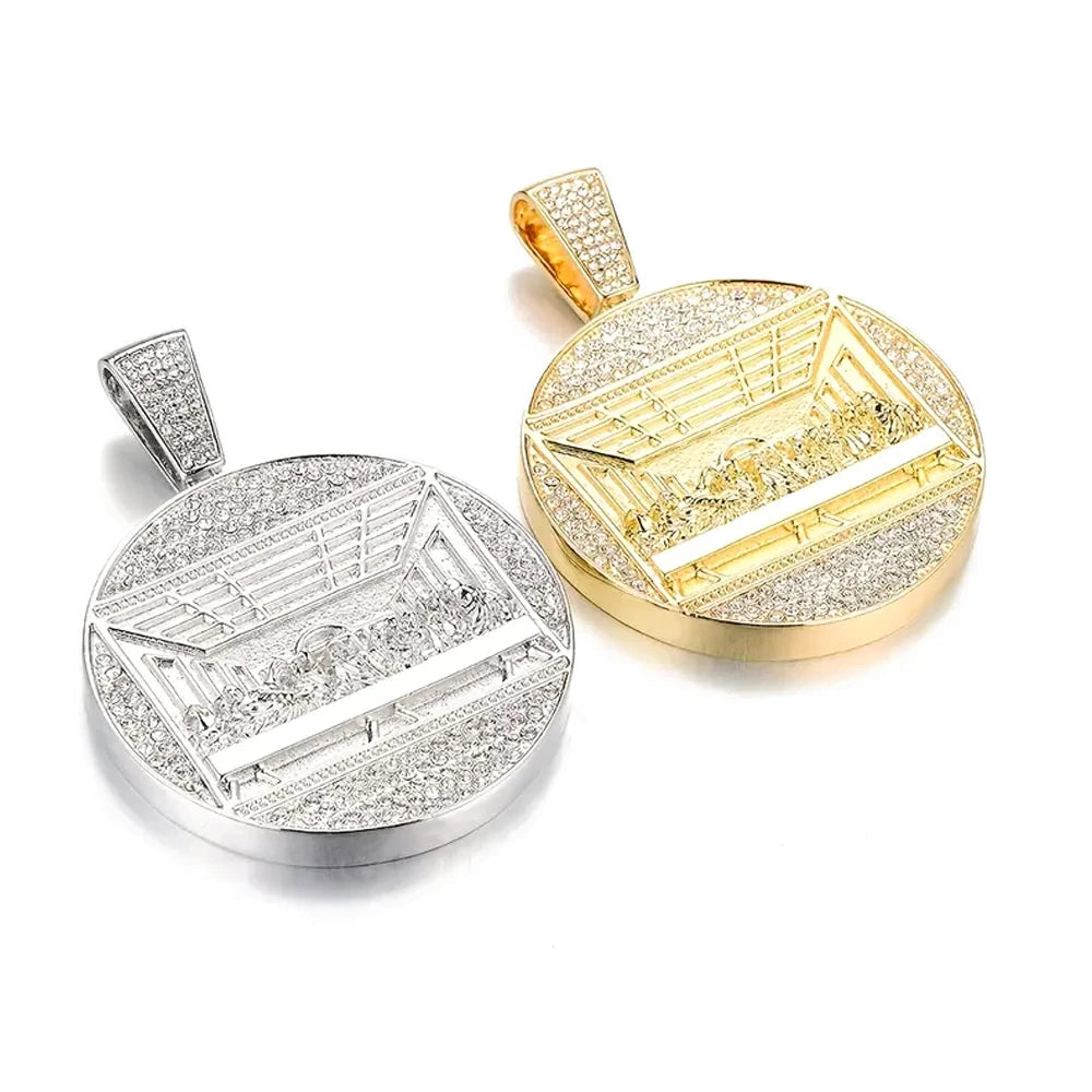 New Last Supper Pendant Cuban Chain Necklace With 14mm Iced Out Chain Fashion Hip Hop Men Charm Pendant Tennis Necklaces Jewelry