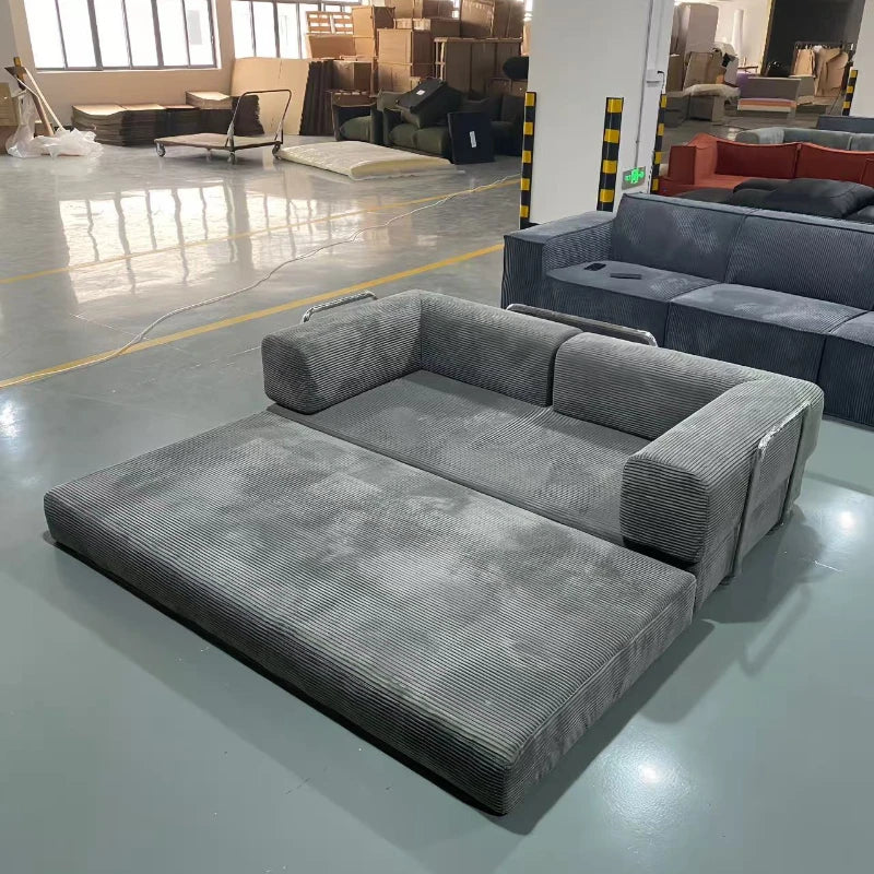 Italian Minimalist Retro High-end Corduroy Living Room Sofa, Compressed Sofa,Sofa Bed, Washable, Customizable, Air Transport