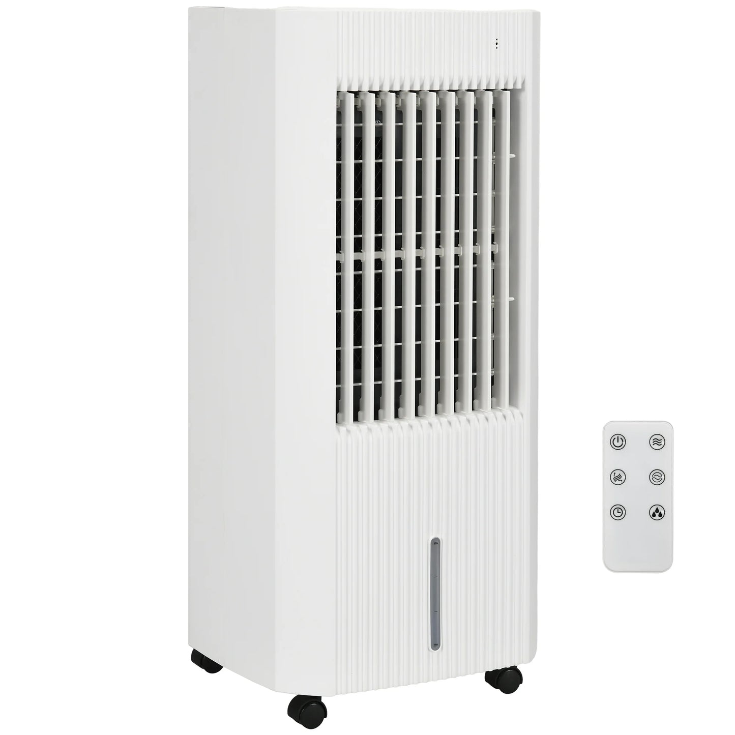 HOMCOM Portable Air Cooler with Humidifier, Ice Packs, Oscillation, White