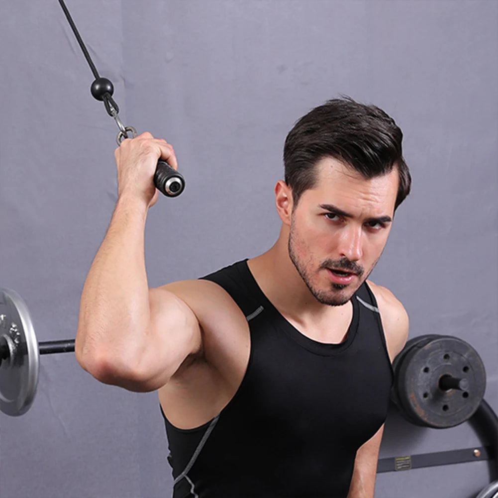 Push Down Single Gym Handle Fitness Pull Down Heavy Exercise Hand Grip Heavy Duty Exercise Handle for Cable Machine Pulleys
