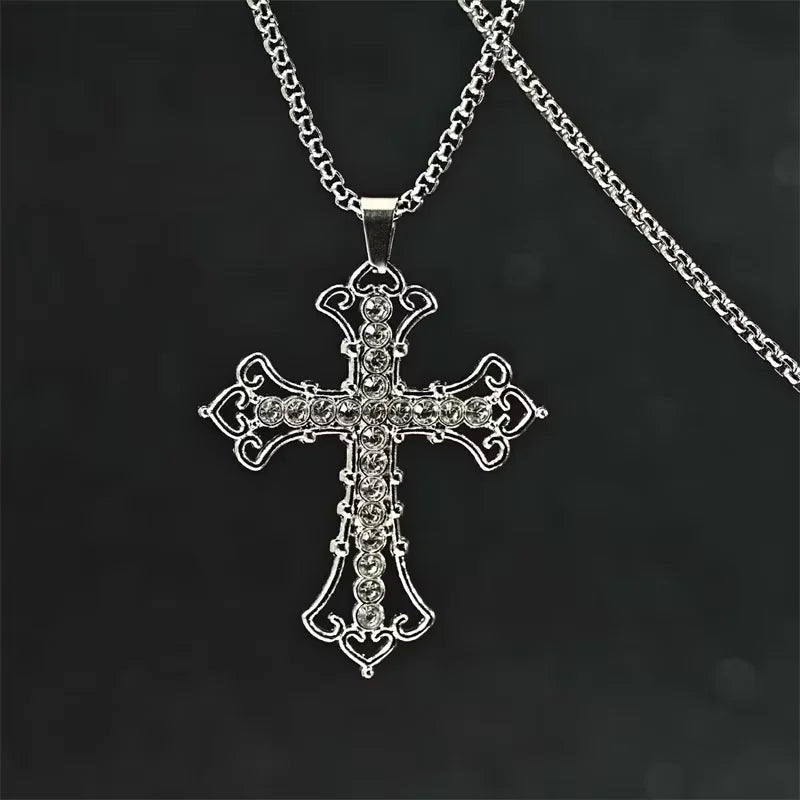 European And American Fashion Personality Retro Gothic Cross Necklace For Men And Women Street Hip-Hop Trendsetters Versatile Pe