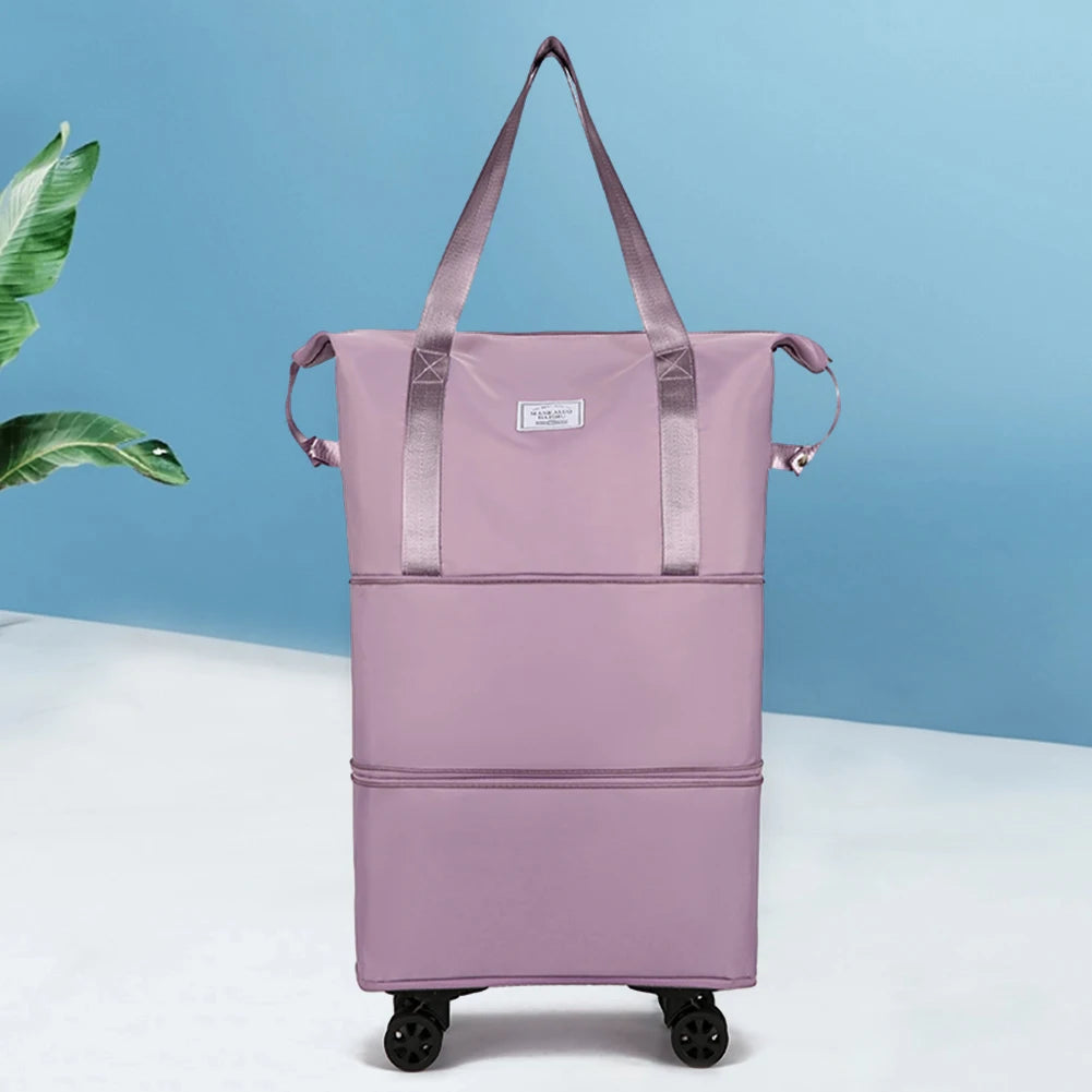 Expandable Duffle Pack Large Capacity Luggage Rolling Bags Oxford Cloth Dry-Wet Separation Unisex Business Trip Bag