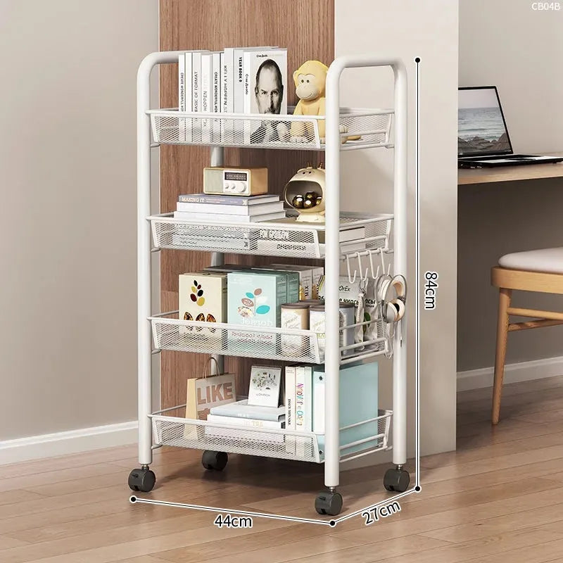 New Home Trolley Storage Rack Living Room Iron Organizer Shelf Multi-Layer Bathroom Storage Multifunctional Cart with Wheels