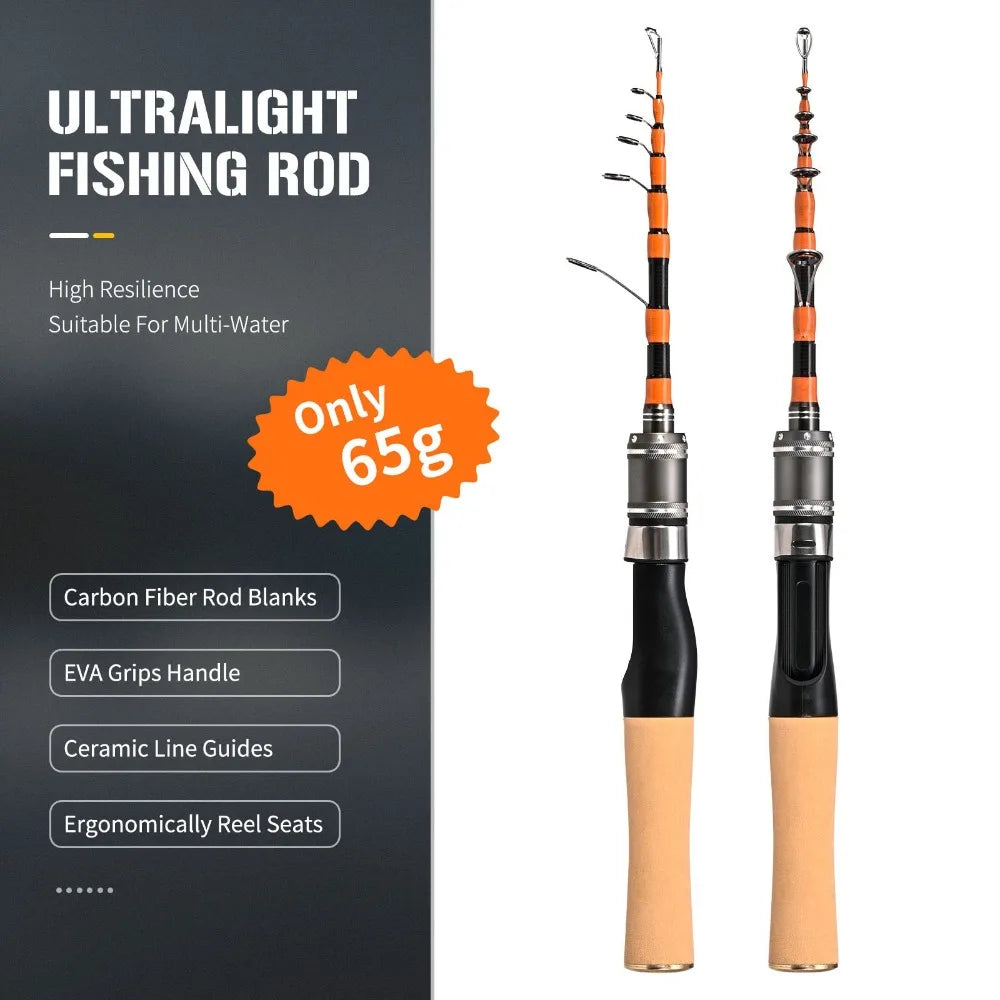 Casting Telescopic fishing rod Spinning fiberglass Portable Fishing Rod Mini 150cm Fiberglass Lure Rod Travel Fishing Equipment