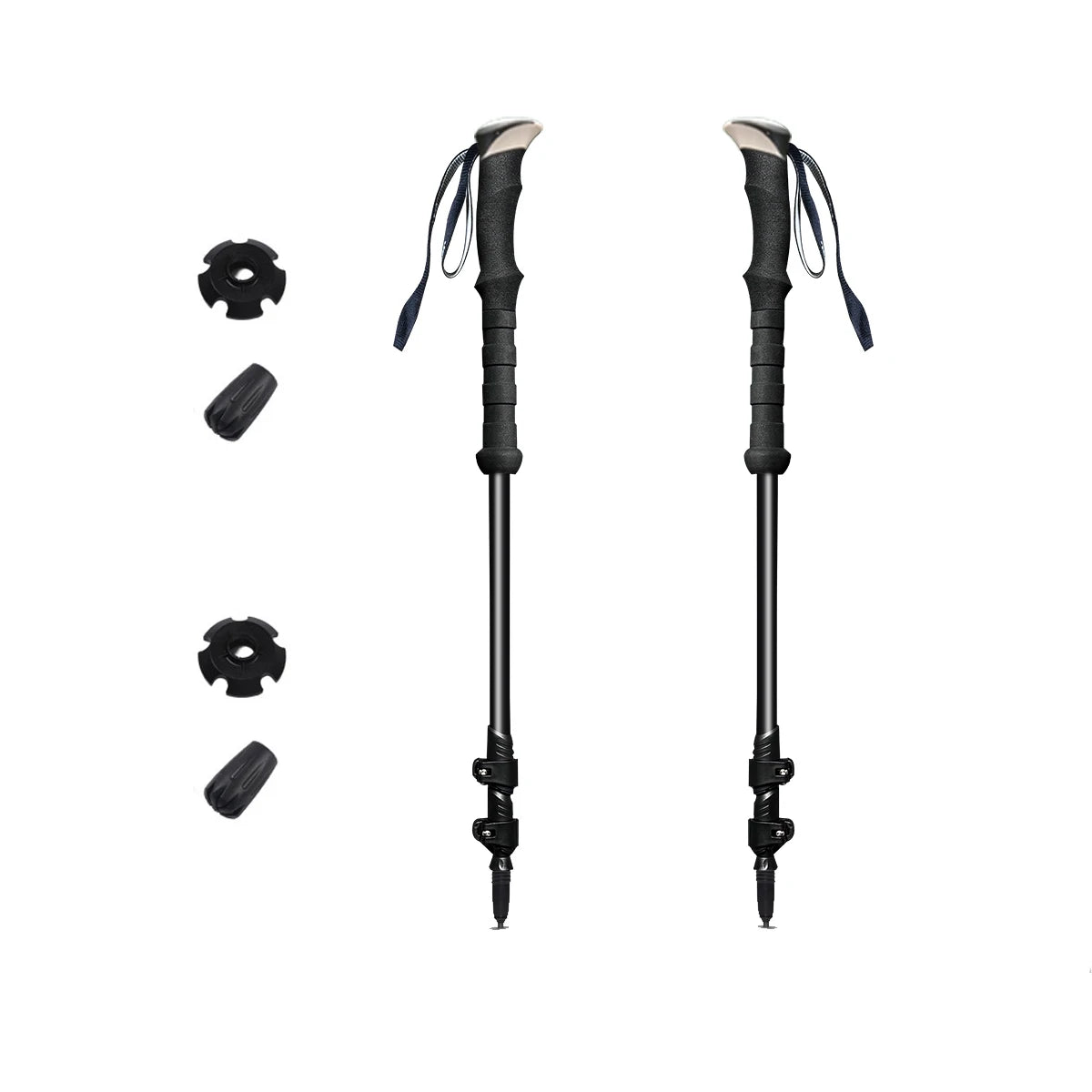 2-Piece Set of High-Quality Trekking Poles, Aluminum Alloy, Walking Sticks, Walking Sticks, Adjustable Length, Ergonomic Grips, Suitable for Outdoor Activities with Hiking and Mountaineering