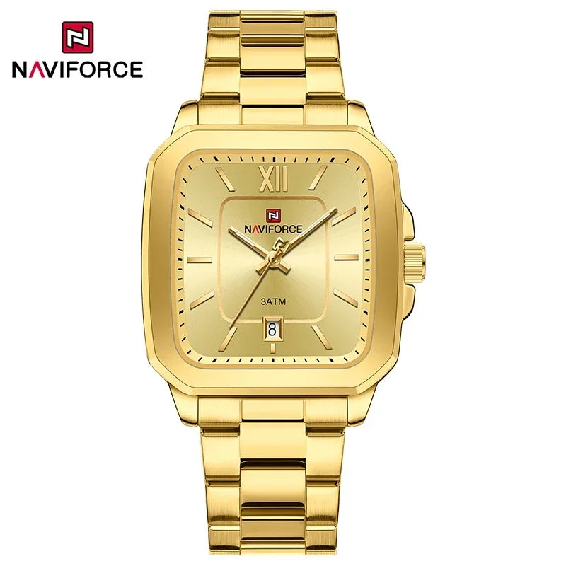 NAVIFORCE Fashion Women's Watches Waterproof Couple Steel Strap Quartz Calendar Wristwatch Gift for Girl Clock Relogio Feminino