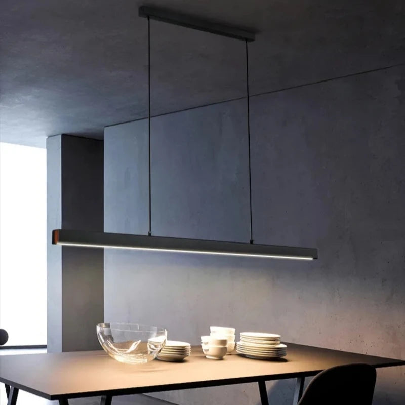 Nordic Simplicity Strip Led Pendant Lights for Dining Table Bar Kitchen Office Designer Chandelier Lamps Indoor Lighting Fixture