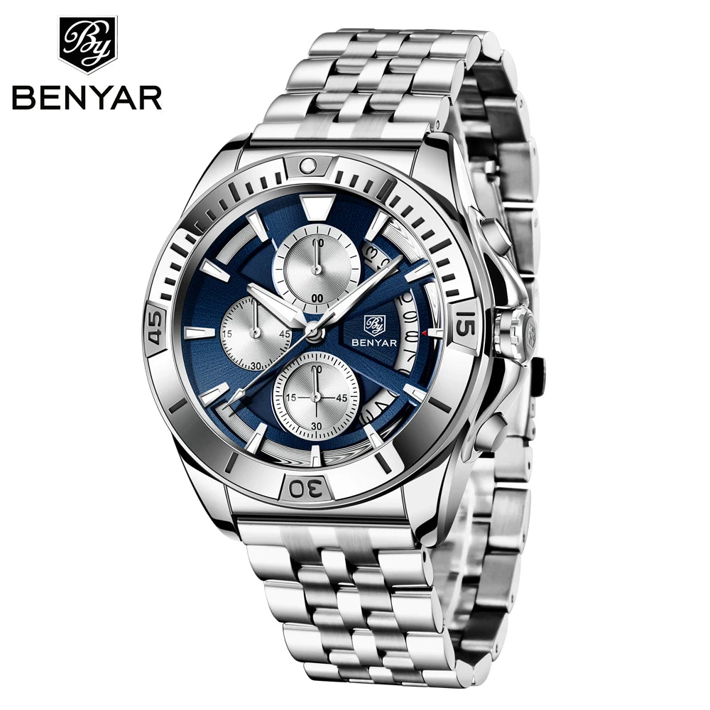 2025 New Mens Watches Top Luxury Quartz Wristwatches Men Chronograph Speed Sports Watch For Man Waterproof Stainless Steel Clock