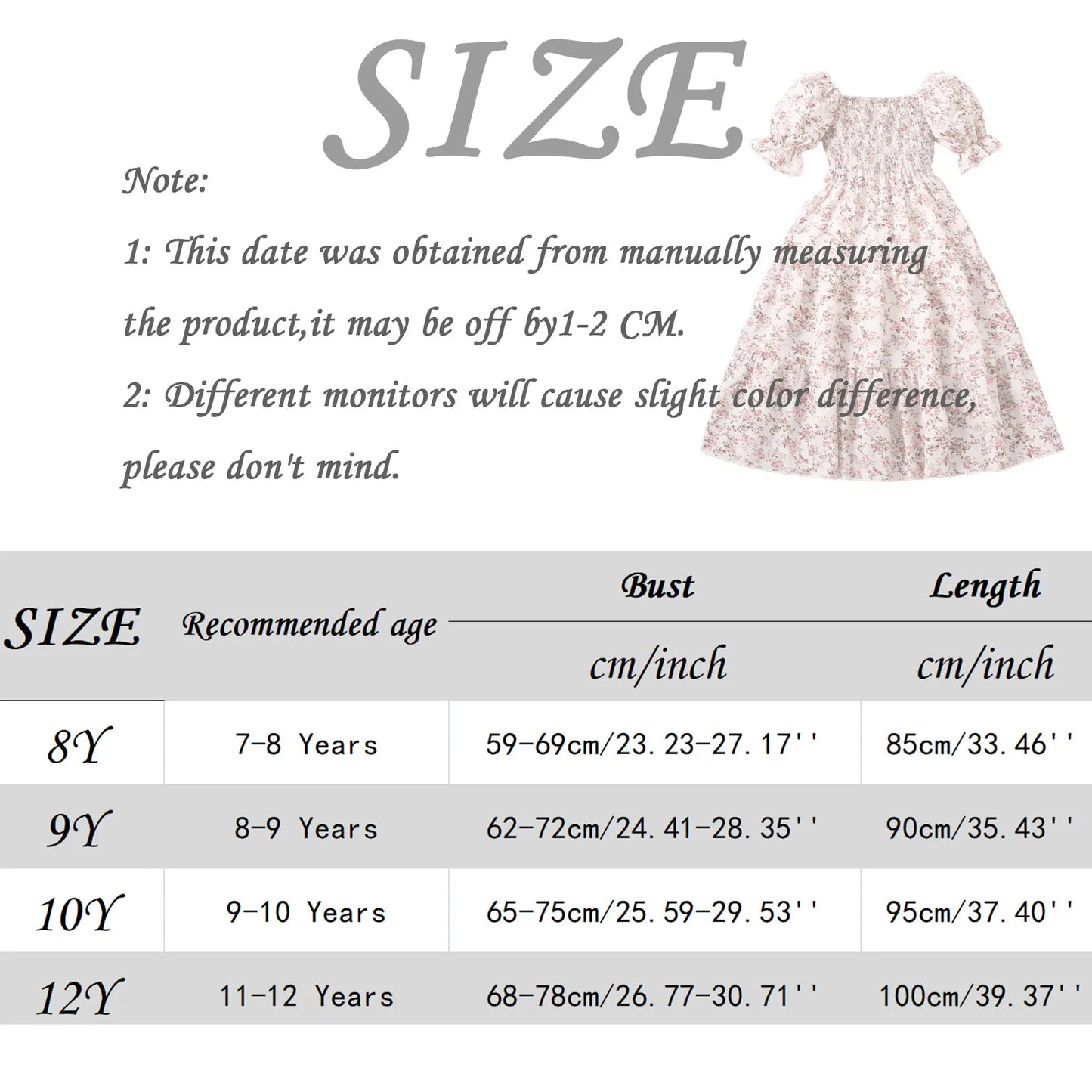 Girl Dress Summer New Sweet Print Patchwork Bubble Sleeve Princess Skirt Birthday Party Dress Girl Baby Boho Children's Clothing