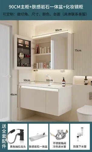 Washbasin Storage Bathroom Cabinets Mirror Wall Shelf Tool Drawer   Display Casa Arredo Room Furniture YY50BC