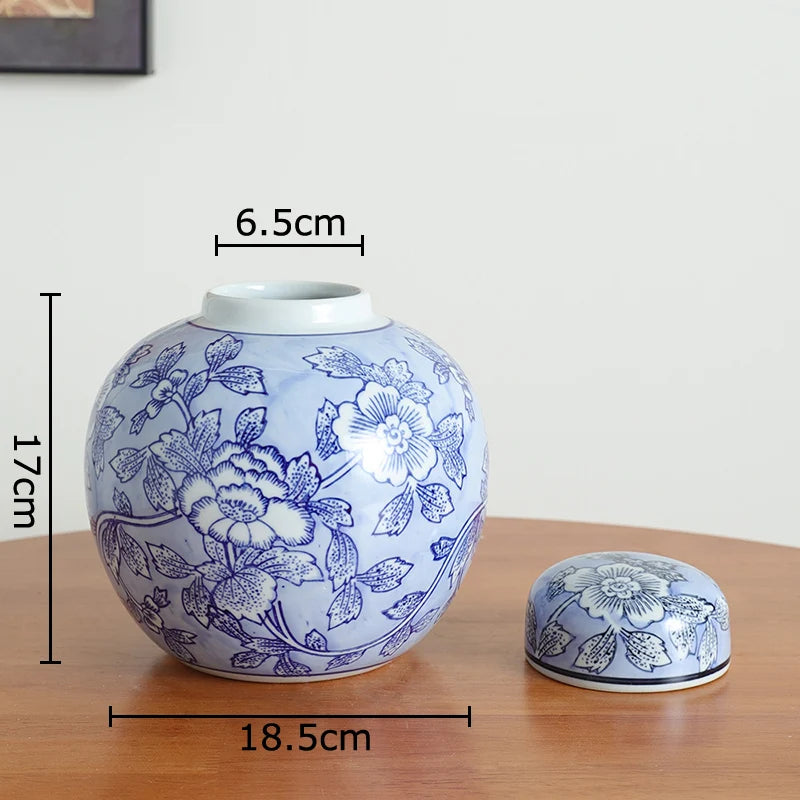 Blue and White Porcelain Vase Plant Pot Table Decoration Flowers Arrangement Multiple Styles Flower Vases Room Aesthetic Decor
