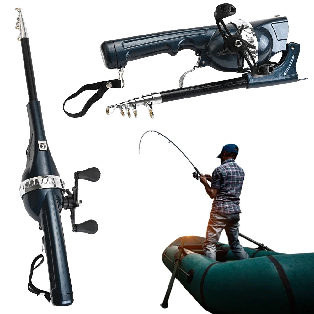 Portable Folding Fishing Rod Telescopic Fishing Pole with Reel Line Sea Pole Carbon Fiber for Outdoor Fishing Gifts for Men