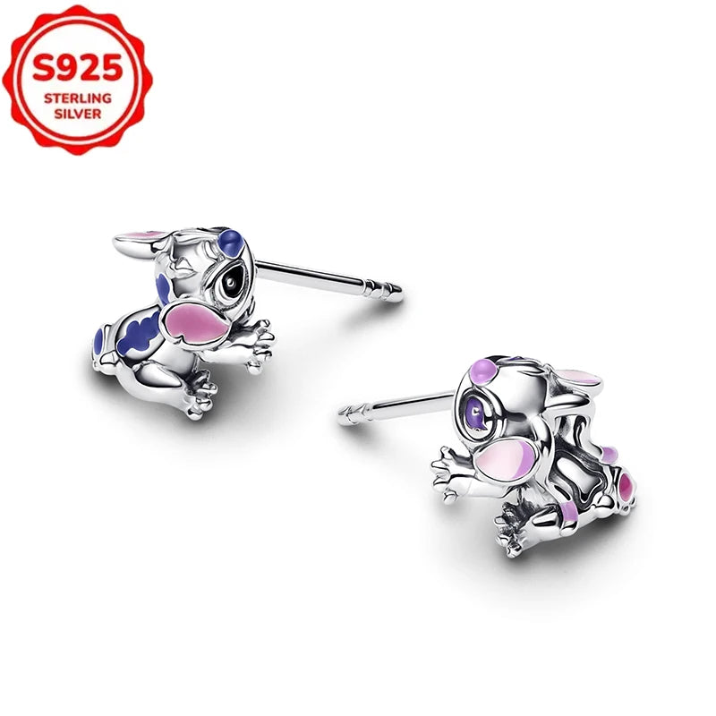 For Original Women 925 Bracelet Bangle Pendant Charm Disney Stitch 925 Sterling Silver Boutique Bead DIY Jewelry Gift New in Hot