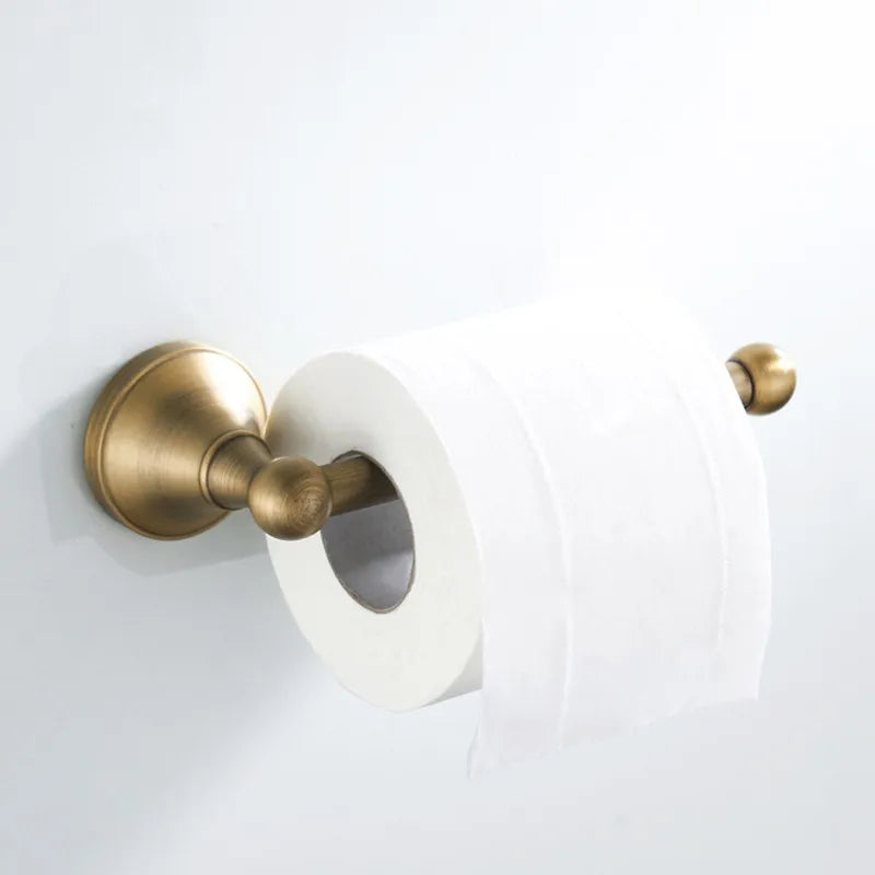 Bathroom Accessories Antique Brass Wall Mounted Toilet Paper Holder Towel Ring Robe Coat Hook Bathroom Hardware wall-mounted