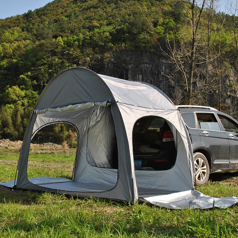 Rear Car Tents with Rainfly, Sun Shade, Tarp Included, SUV Camping Tents, Tailgate Tents, Waterproof Rain Cover, Multifunction
