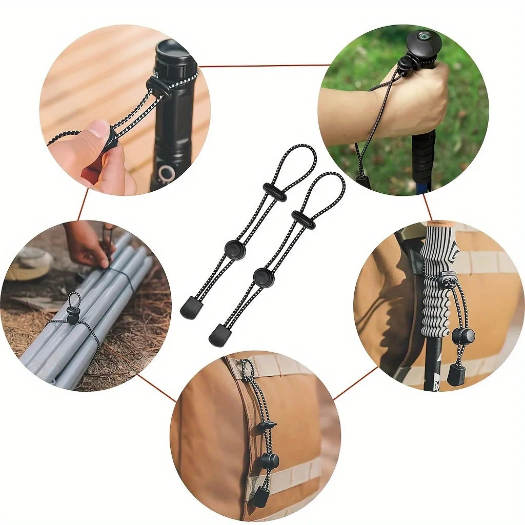 Backpack Walking Stick Holder Trekking Camping Lamp Hiking Pole Fixing Tie Cord Rope Outdoor Small Tools for Camping Mountain