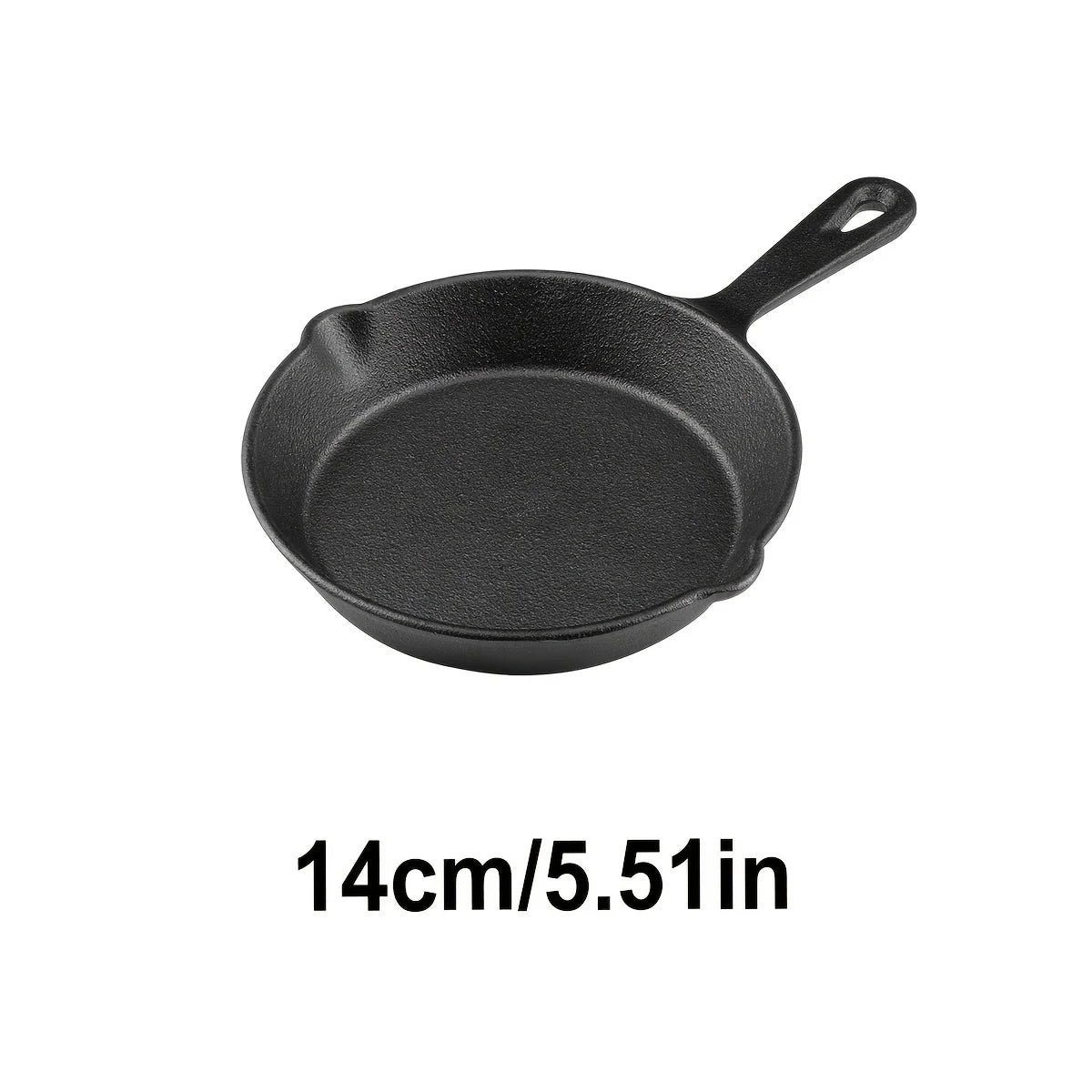 Kitchen Saute Fry Pan, Cast Iron Frying Pan with Heat-Resistant Handle, Pre-Seasoned Pan Cookware for Frying, Saute, Cooking