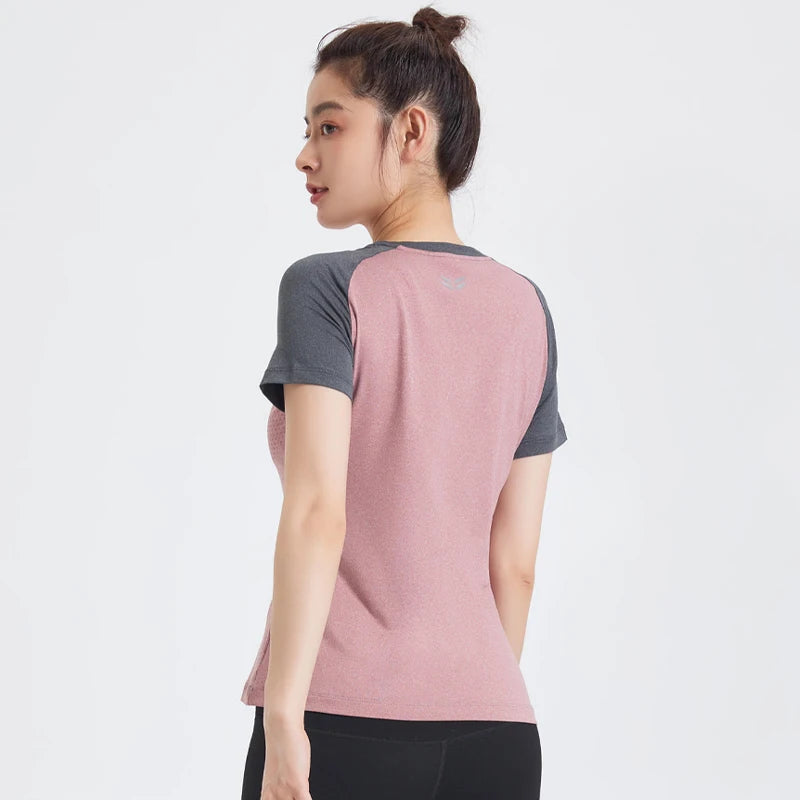 Fitness Women Shirts Quick Dry Yoga Sport T Shirt Gym Running Sportswear Tops Short Sleeve Training Blouses Jersey Jogging Tee