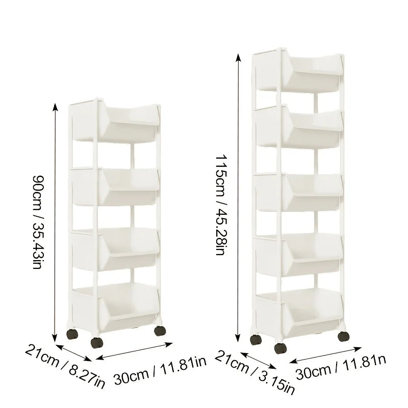5-tiers storage shelves , closet organizers and storage,book shelf, rolling cart,organization and storage,