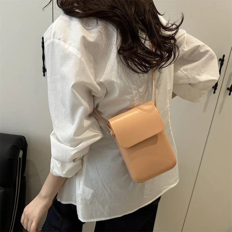 New Women Handbags Fashion Pu Leather Shoulder Bags Female Luxury Large Capacity Crossbody Bags Small Solid Flap Phone Purse
