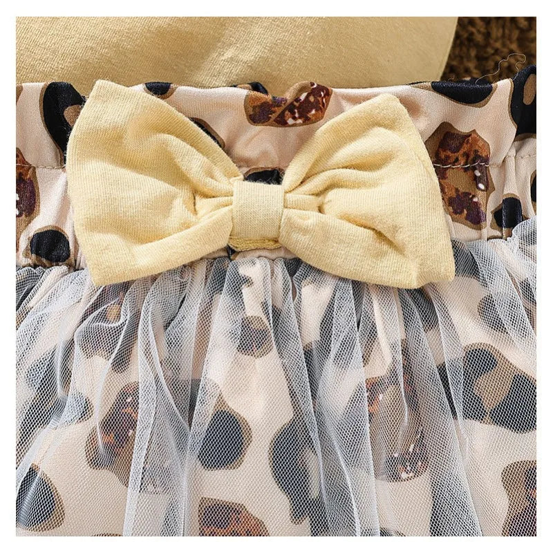 Newborn Baby Girl Clothes Ruffle Long Sleeve Babe Print Romper Princess Tutu Dress Bow Tulle Skirts Dress