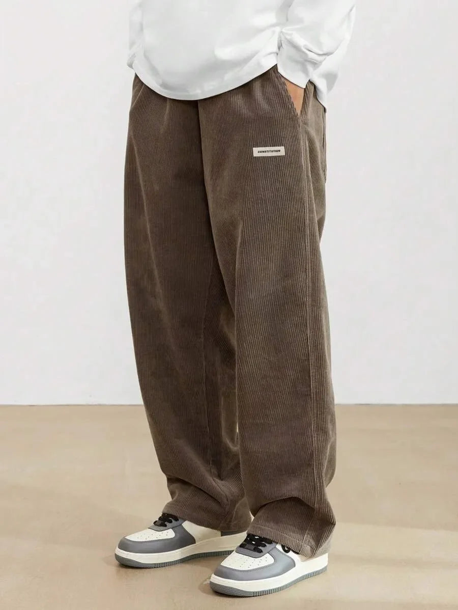 Corduroy pants men clothing Sweatpants Loose-Fit Casual Pants man baggy hosen Regular Length Trousers men cargo pants women