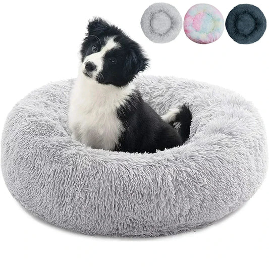 35cm Round Pet Bed for small Dog Bed Super Soft Cat Bed Long Plush Dog House for small Dog House Winter Warm Sleeping Mats