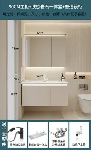 Washbasin Storage Bathroom Cabinets Mirror Wall Shelf Tool Drawer   Display Casa Arredo Room Furniture YY50BC